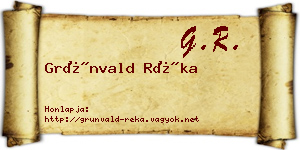 Grünvald Réka névjegykártya